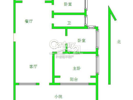 星河上城西区，一楼带小院，118.17平165万，带储藏室户型图