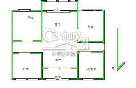 出售邹平世纪家园低楼层三居室141平130万带储藏室 证过两年 有上学名额户型图