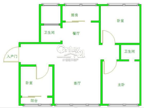惊爆特价好房源，大型成熟社区~齐明天健苑，黄金8楼 采光一流，户型完美 144平92万。户型图