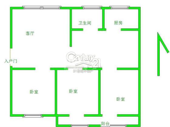 山北 一小宿舍 有上学名额 108万户型图